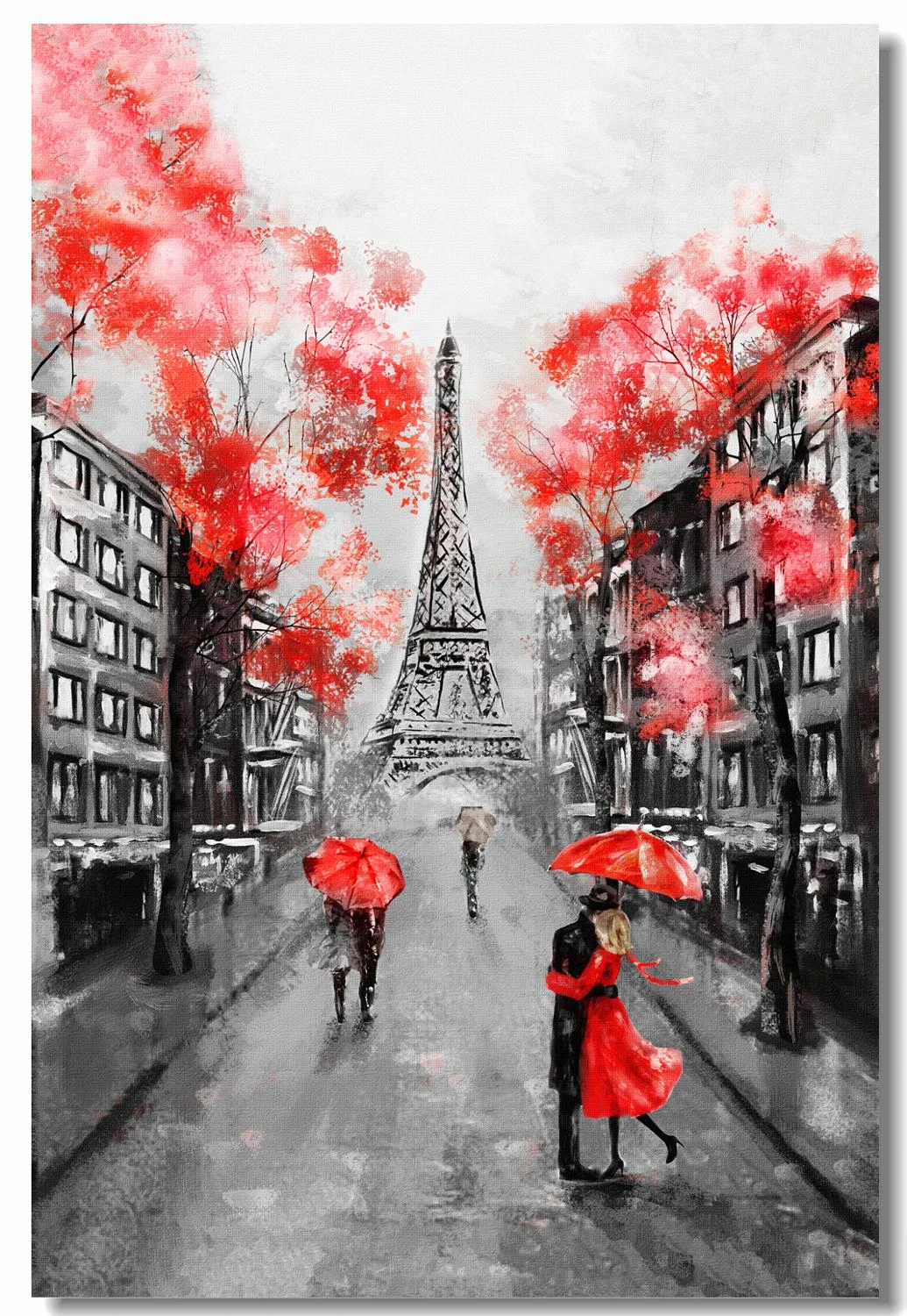パーソナライズされた油絵 風景画 黒と白の赤のモダンな壁紙 アート 0644 ウォール ステッカー Aliexpress