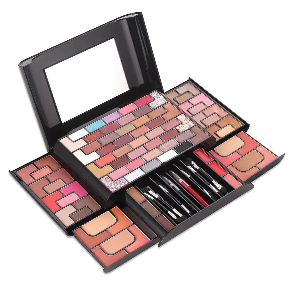 

68 color eyeshadow 8 color blush 4 color powder 3 color eyebrow powder gold brick maze makeup stage makeup makeup set