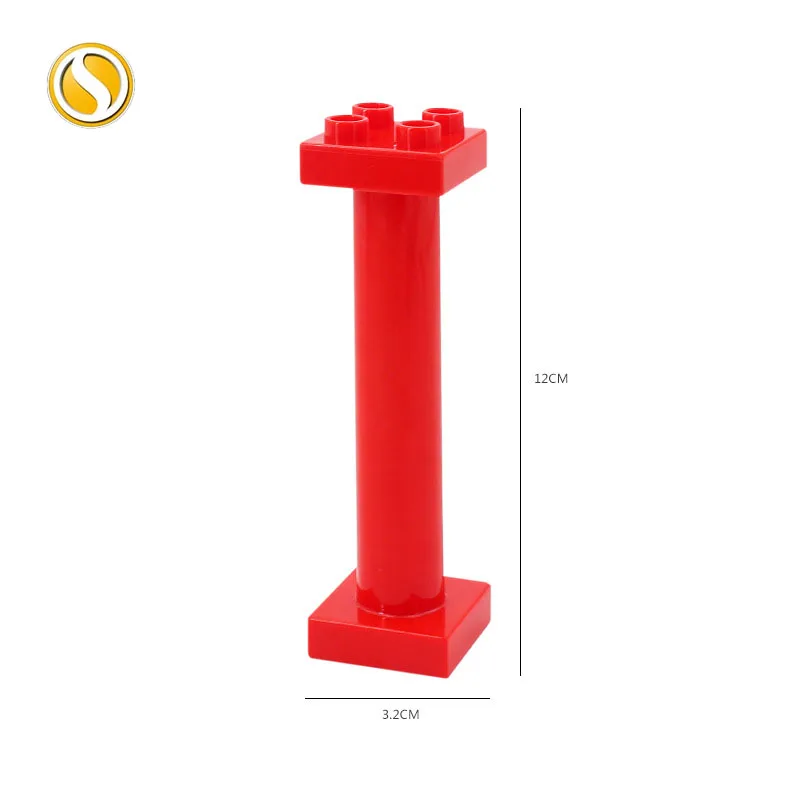 Big Building Block City Farm Architecture Accessories Fence Pillar Bridge Ladder Compatible Big Brick DIY Toys For Children Gift