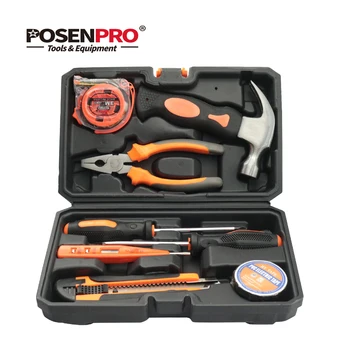 

POSENPRO 8pcs Handtool Set Tool Kit with Screwdriver Test Pencil Hammer Hand Tools BMC Box