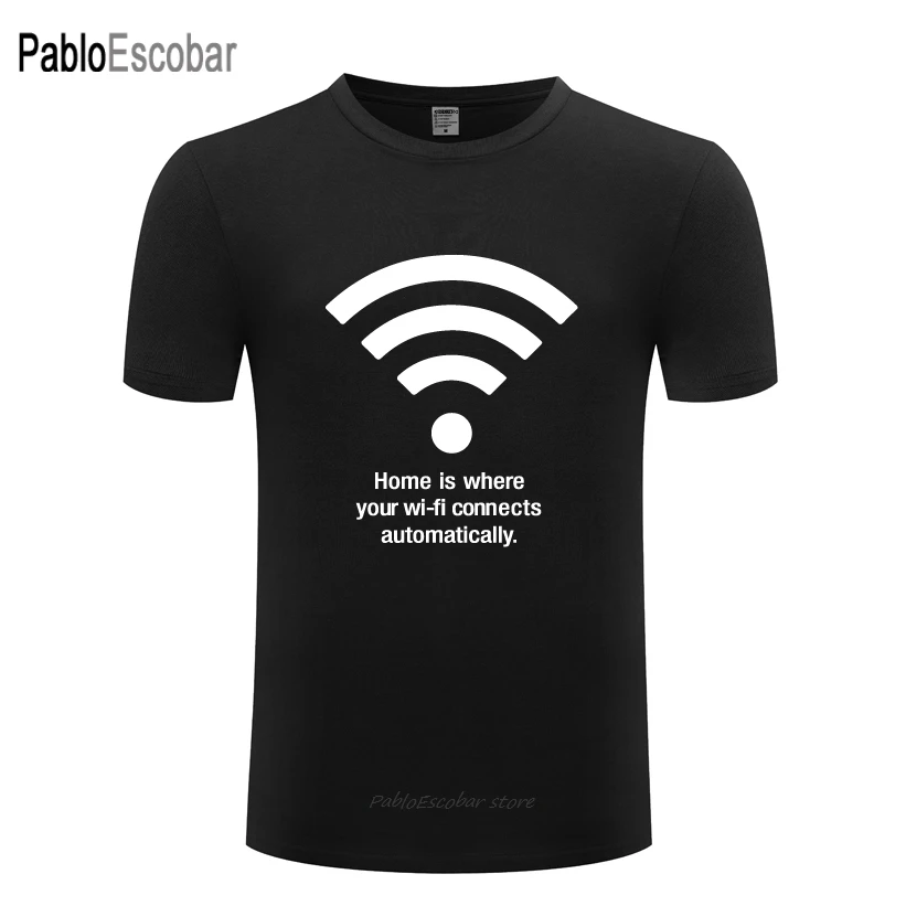 Беспроводная WIFI личность Новинка Мужская футболка shubuzhi новая хлопковая