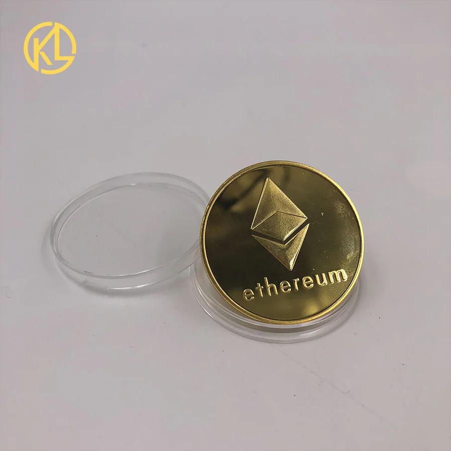 Silver Plated Physical Commemorative Coins Collectible ETH Ethereum Miner Coin 