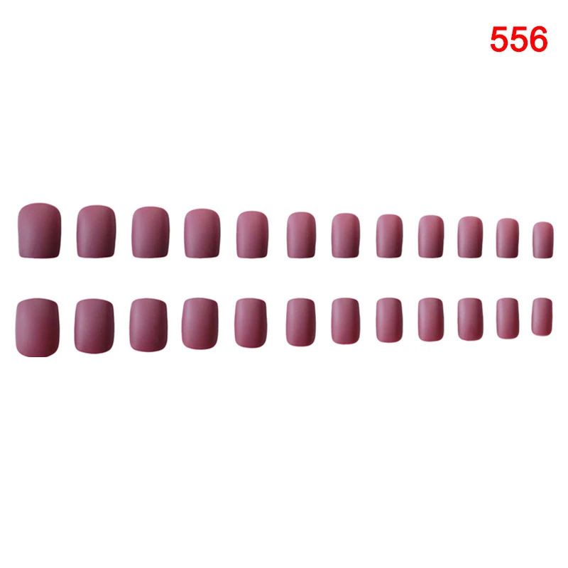 556 24pcs Detachable Wearable Matte False Nails Full Cover Short Style Candy Color Fake Nail ZGOOD - Цвет: 556