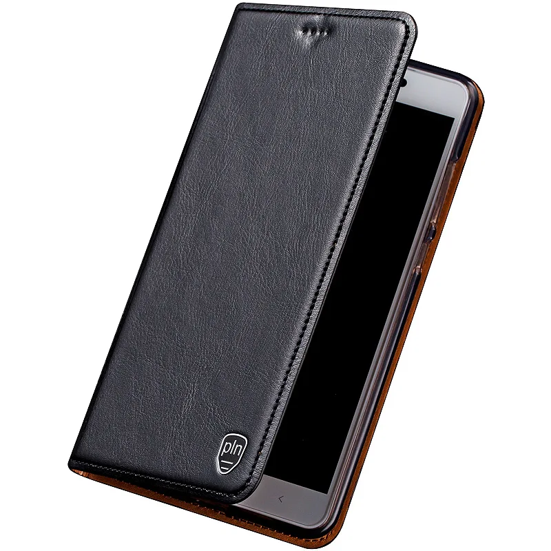 Чехол для телефона из натуральной коровьей кожи для zte Nubia Z9 Z11 Z17 Z17S Z18 Mini S Max V18 чехол с откидной подставкой Чехол для телефона - Цвет: Черный