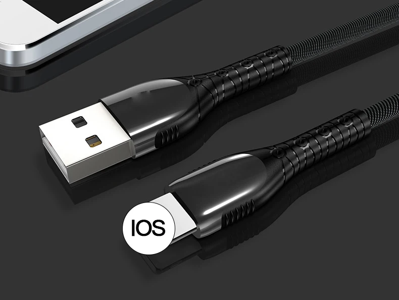 Кабель для зарядного устройства USB для iPhone 6 7 8 Plus X XR XS Max 11 Pro 5 iPad 120 см металлический плетеный провод для мобильного телефона 3A Быстрая зарядка