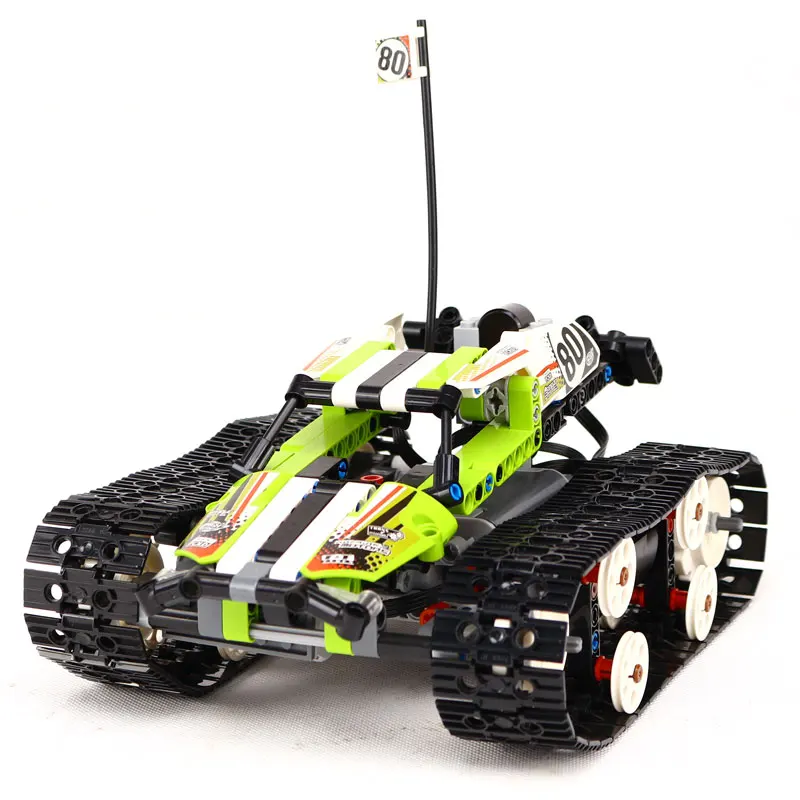 20033 Technic серия Радиоуправляемый трек с дистанционным управлением гоночный автомобиль набор совместим с 42065 детей строительные блоки кирпичи Рождественский подарок