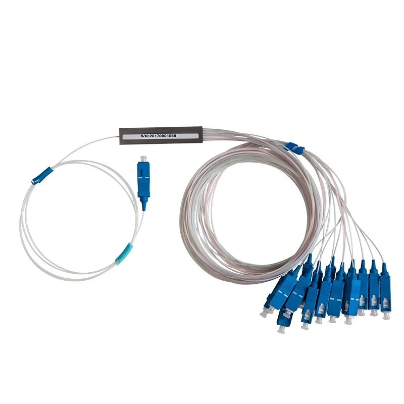 10PCS1x16 PLC Fiber Splitter Mini Module 900um SC UPC Optical Coupler SC Singlemode simplex Steel Pipe 1