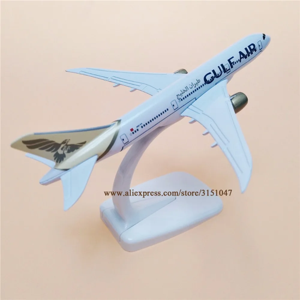 Alloy Metal GULF Air B787 Airlines Airplane Model GULF Boeing 787 Airways Plane Model Stand Aircraft Kids Gifts 16cm