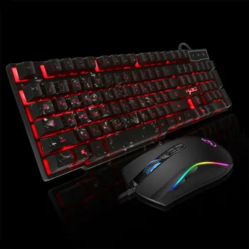 

Non Slip Cool Home With Backlit Plug And Play Mechanical Feeling Adjustable Brightness English Russian Gaming Keyboard USB Port