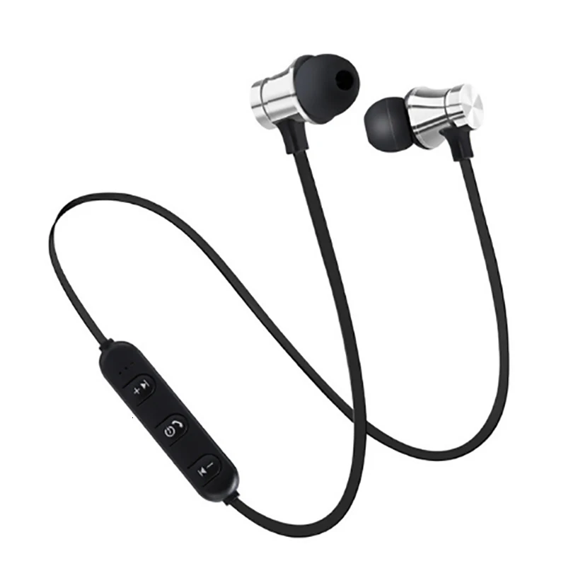 Bluetooth наушники спортивные свободные беспроводные наушники Магнитная гарнитура с микрофоном для Android/IOS смартфон - Цвет: silver