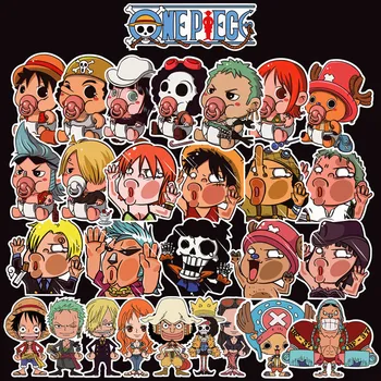 

28 Pcs Funny Top Cartoon Anime ONE PIECE Stickers For Notebook PC Skateboard Bike Motorcycle DIY Waterproof Toy Decal Sticker