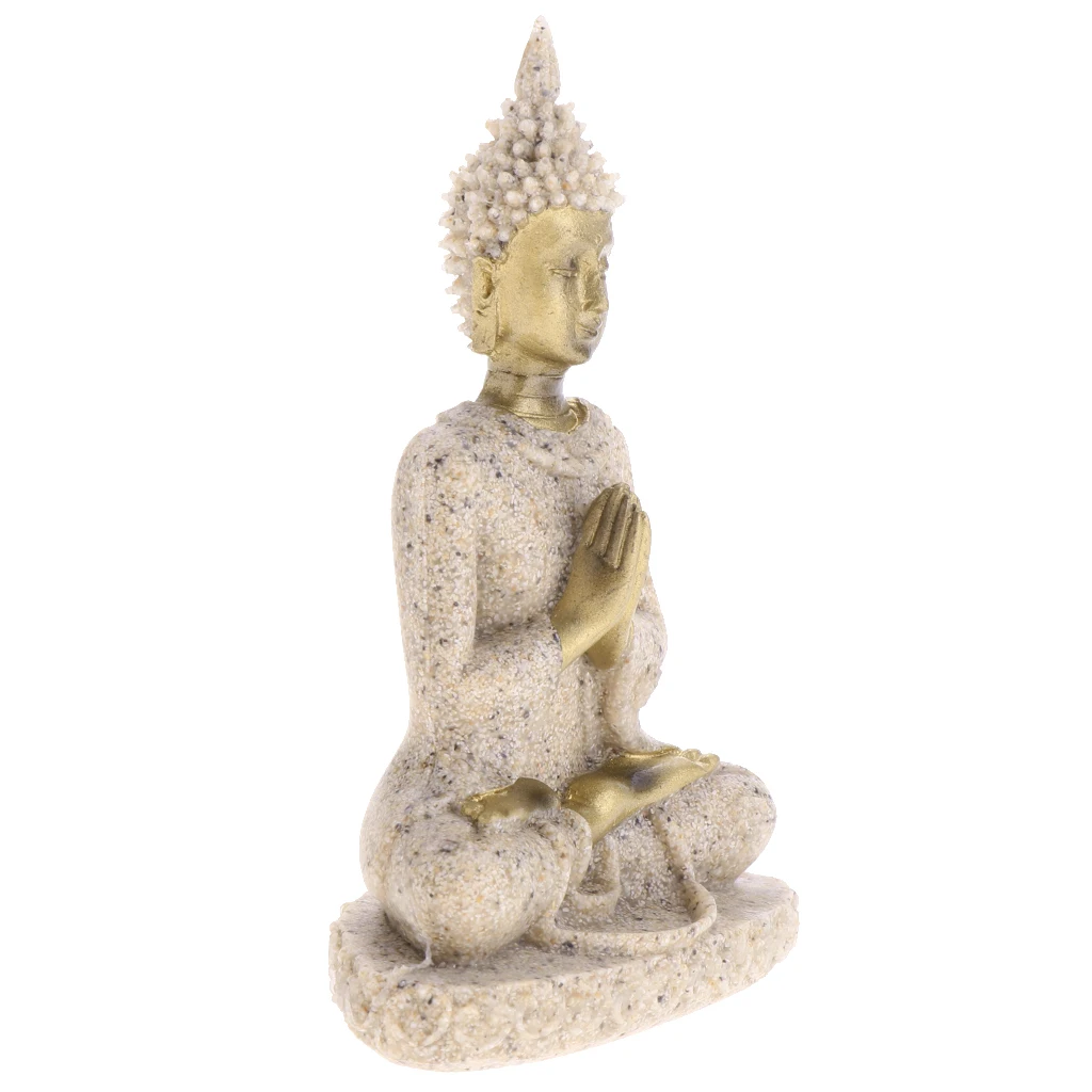 The Hue Sandstone Meditation Buddha Statue Sculpture Hand Carved Figurine Seated Ganesh Buddha Hand Carved Statue