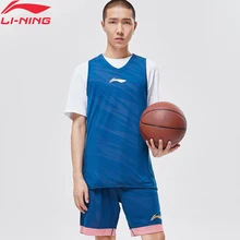 Li-Ning мужской жилет CBA для соревнований по баскетболу, двусторонний полиэстер, обычная посадка, Спортивная майка без рукавов, AAYP311 MBS093
