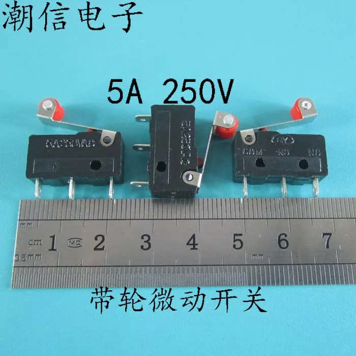 Limit impact microswitch with pulley 5A 250V travel switch wheel | Электронные компоненты и принадлежности