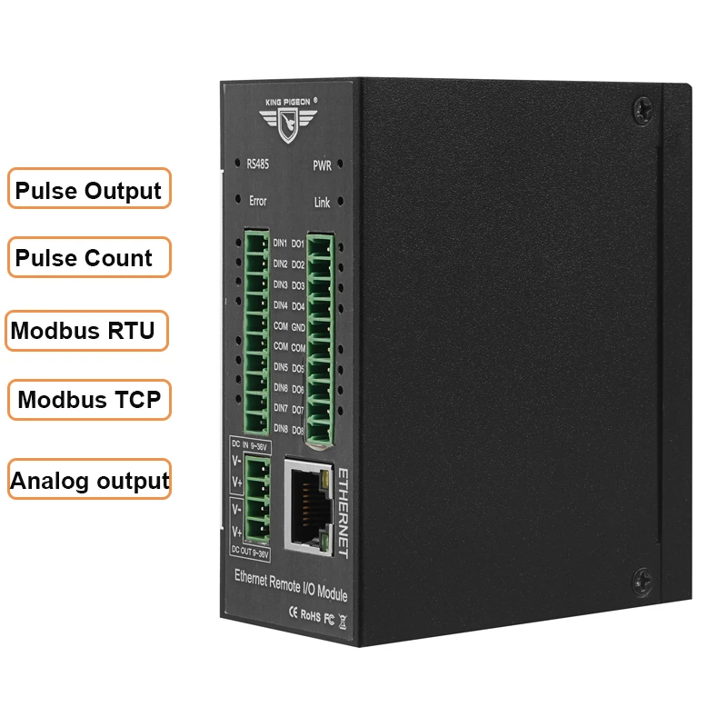 Modbus TCP Ethernet Remote IO Module Digital input output Analog input Data Acquisition M120T anti theft lock