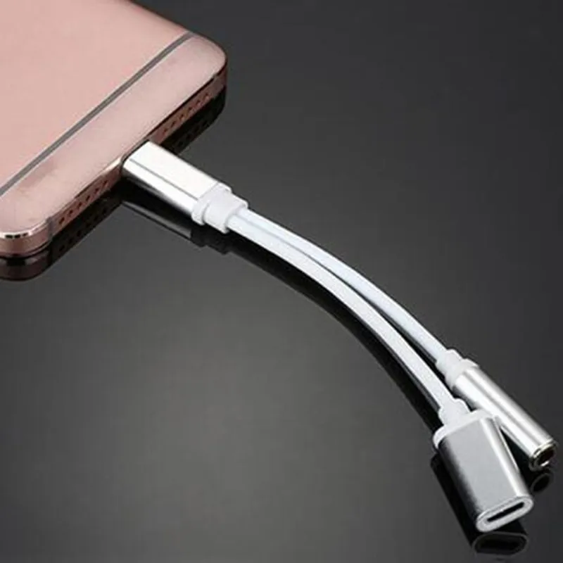 as the picture shown Тип C адаптер 2 в 1 для зарядки разветвитель AUX для huawei P30 Pro samsung A70 A50 Oneplus 7 7t pro 3,5 мм адаптер необходимый тип c Ecouteur - Цвет: as the picture shown