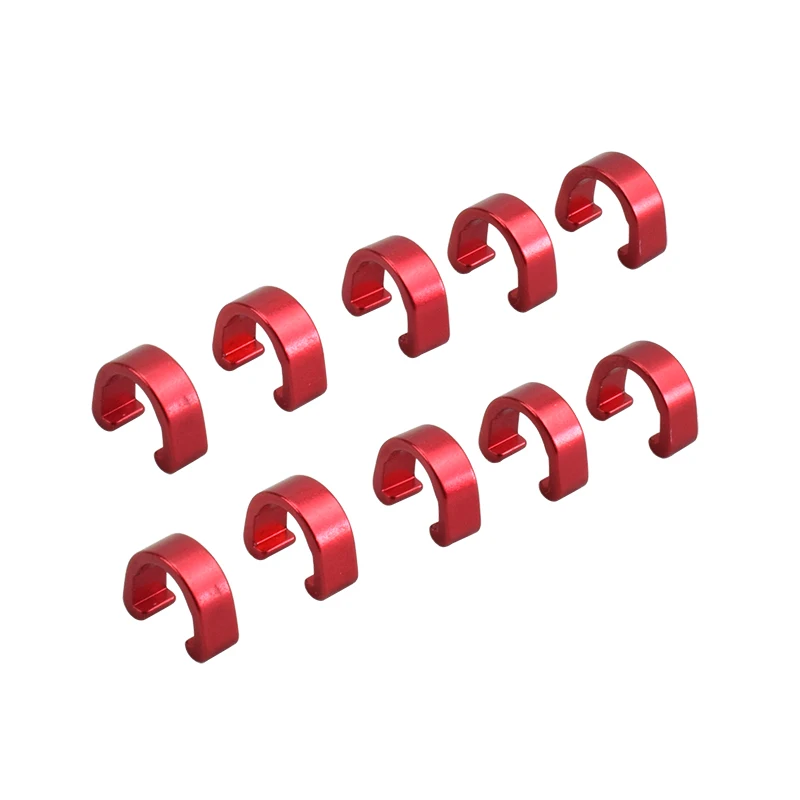 Red 10pcs 10 шт./лот MTB велосипедная Рама u-образная Пряжка для тормозного кабеля Корпус шланга переключатель кабеля Кнопка направляющие стационарная труба зажимы - Цвет: Red 10pcs