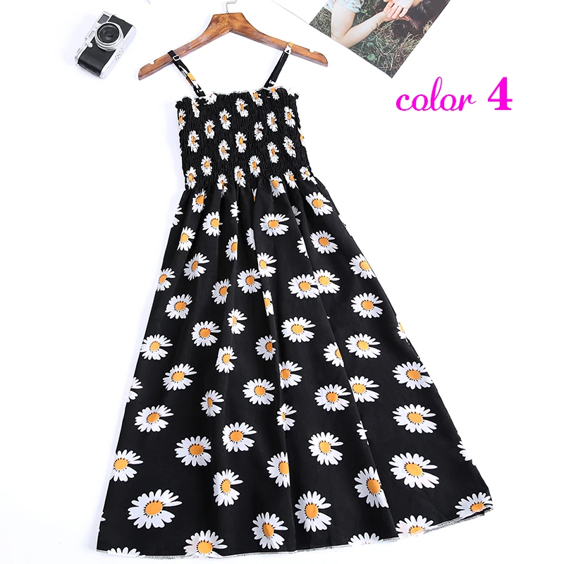 Women Summer Flower Chiffon Dress Girl 2020 Midi Sundress Beach Maxi Robe Dresses Korean Style Print Elegant Sleeveless Dress