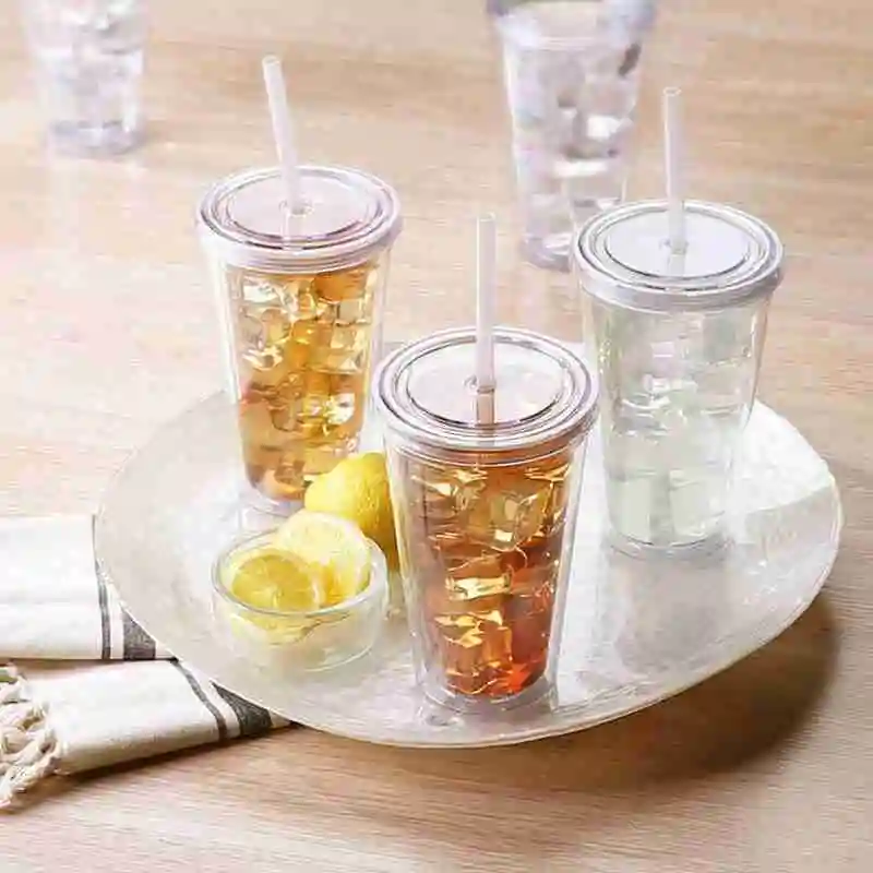 1pc Glass iced coffee cup Tumbler With Straw And Lid 18oz, Smoothie Cups,  Heat Resistant Juice Drinking Cup, Clear Coffee Cup, Large Capacity Water Mu