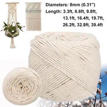 

Cotton Rope 6/8mm Hilo Macrame Cord White 3-Strand Cord Rope Craft Cotton String DIY Handmade Wedding Home Decor Accessories