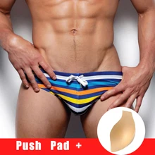 Плавание одежда Для мужчин s Плавание Мужские шорты для купания для Плавание ming трусы сексуальный низкая талия Полосатый Пляжные шорты Плавание костюм Для мужчин гей Плавание одежда Sunga