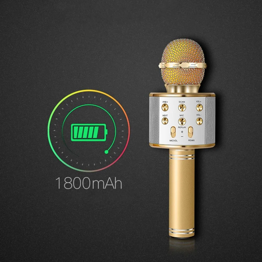 Bluetooth беспроводной микрофон для караоке портативный мини домашний KTV для воспроизведения музыки и пения динамик плеер селфи телефон ПК