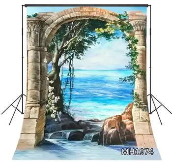 

Seaside Stone Arch Backdrop Photography Oil Painting Background Studio Props Photographer Kids Children Adults Photo Booth Props