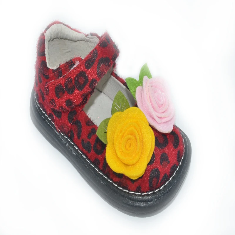 

girls shoes leopard printed fabric brown hot pink red black white toddlers flat sole 6 7 8 9 10 2013 New,sqeaky shoes squeaker