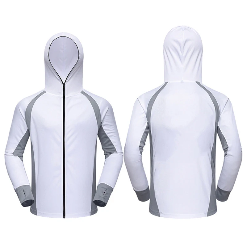 TRVLWEGO Shirts Fishing Clothing Breathable Sunscreen Men Quick Drying UPF 50+ Long Sleeve Hooded Mosquito Proof Cycling Shirts