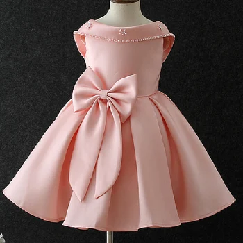 

Elegant Exquisite Bowknot Beading Kids Girls Dress Toddlers Teen Fancy Princess Birthday Party Christmas Dress Performance Show
