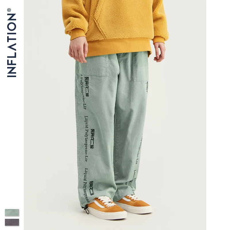 INFLATION 2020 Collection Men Casual Pants Wide Wale Men Corduroy Slacks Loose Fit Overalls Solid Color Men Corduroy Pant 93389W INFLATION 2020 Collection Men Casual Pants Wide Wale Men Corduroy Slacks Loose Fit Overalls Solid Color Men Corduroy Pant 93389W
