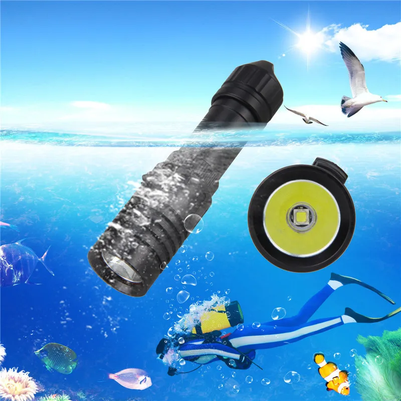

5000LM XM-L2 LED Scuba Diving Flashlight Torch 18650 Light Underwater 100m Fishing Flashlight Strip Use 18650 / 26650 Batterys