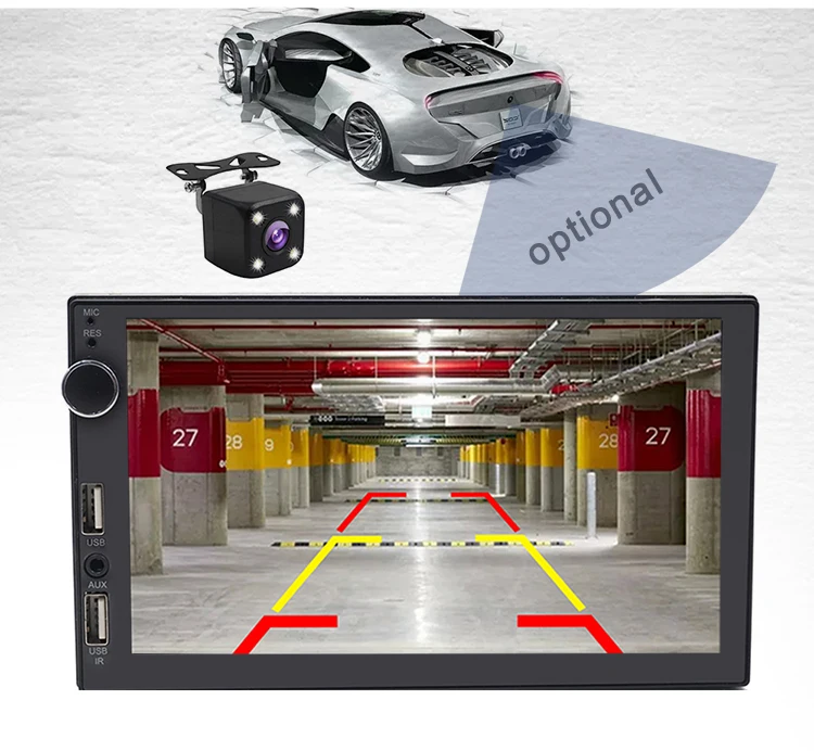 Carsanbo 7 дюймов 2 DIN сенсорный экран радио два USB порта автомобиля стерео Bluetooth Зеркало Ссылка с камерой заднего вида Android/IOS
