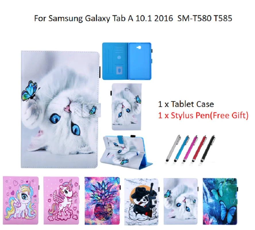 T580 T585 Unicorn Horse Tablet Case Funda For Samsung Galaxy Tab A6 10.1&quot 10.1 inch 2016 Stand Cover Coque | Компьютеры и офис