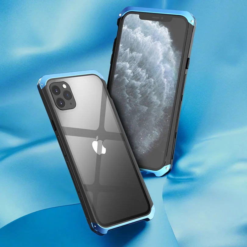 Для iPhone 11 Pro Max Роскошная алюминиевая металлическая рамка+ 9H стеклянная задняя крышка чехол для iPhone XR XS Max 7 8 Plus IP111