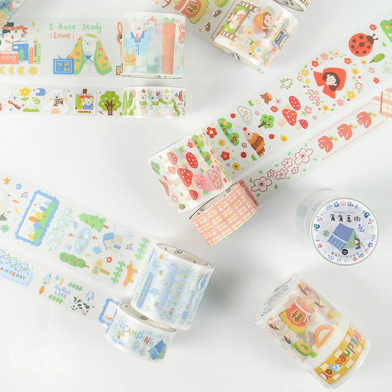 2 pcs/lot Kwaii Girl Collage Series Kawaii Japanese Handbook Decorative Washi tape Set Masking Tape School Supplies Stationery