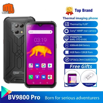 Перейти на Алиэкспресс и купить Смартфон Blackview IP68, 6580 мАч, тройная камера Super AI 48 Мп + 16 Мп + 5 МП, 6 ГБ + 128 ГБ, 6,3-дюймовый экран FHD + Grobal, 4G, мобильный телефон BV9800 Pro