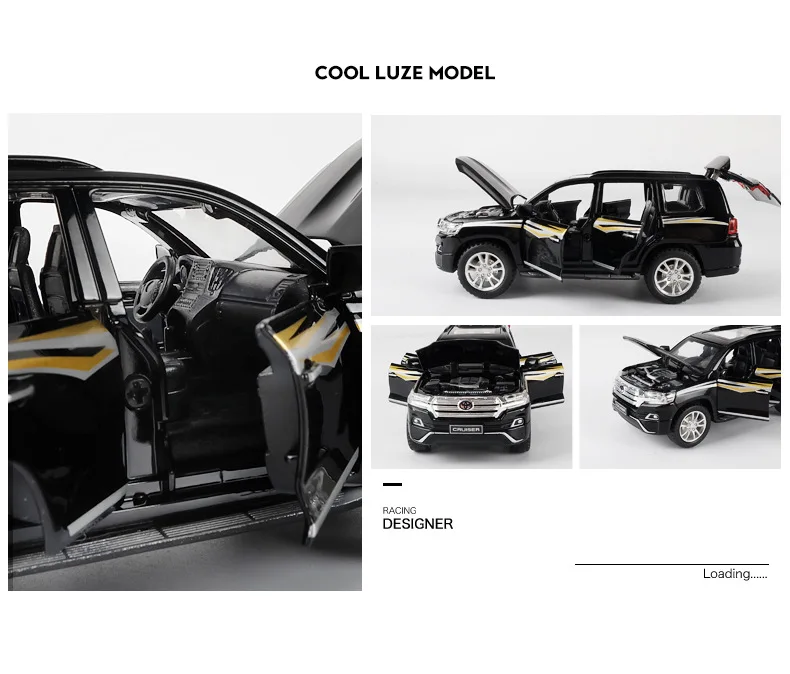 1:32 Toy Car Toyota Land Cruiser Prado Metal Toy Alloy Car Diecasts Toy Vehicles Car Model 6 Doors Can Opened Toys For Children