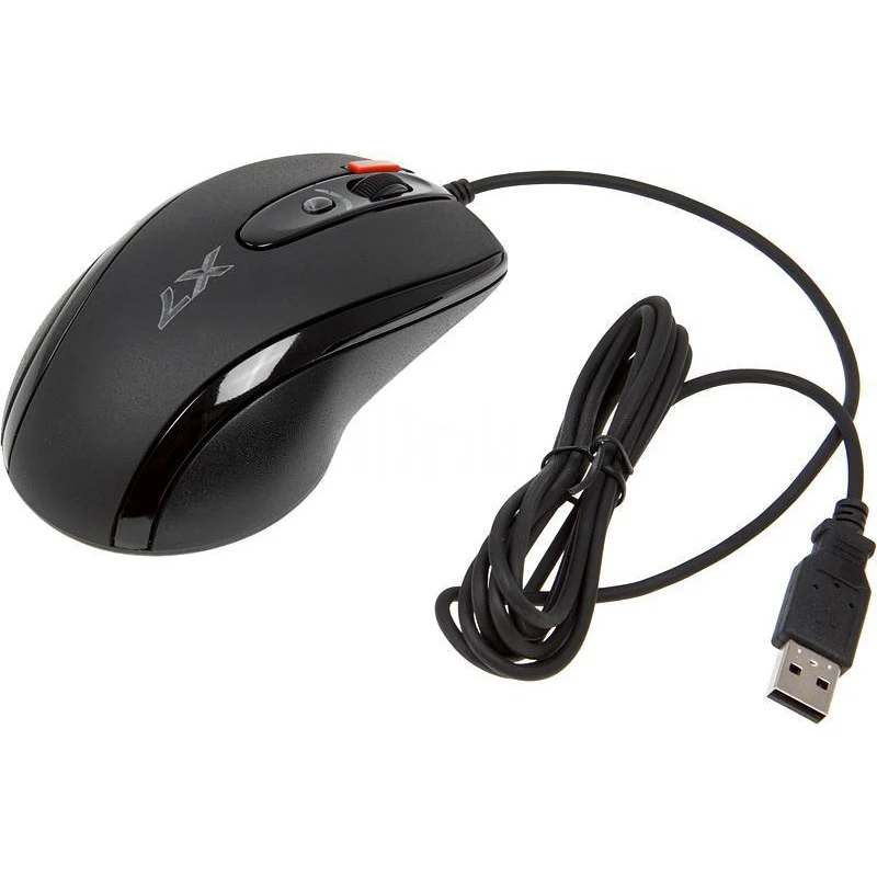 Мышь A4 X-718BK черный оптическая(3200dpi) USB1.1 игровая(6but