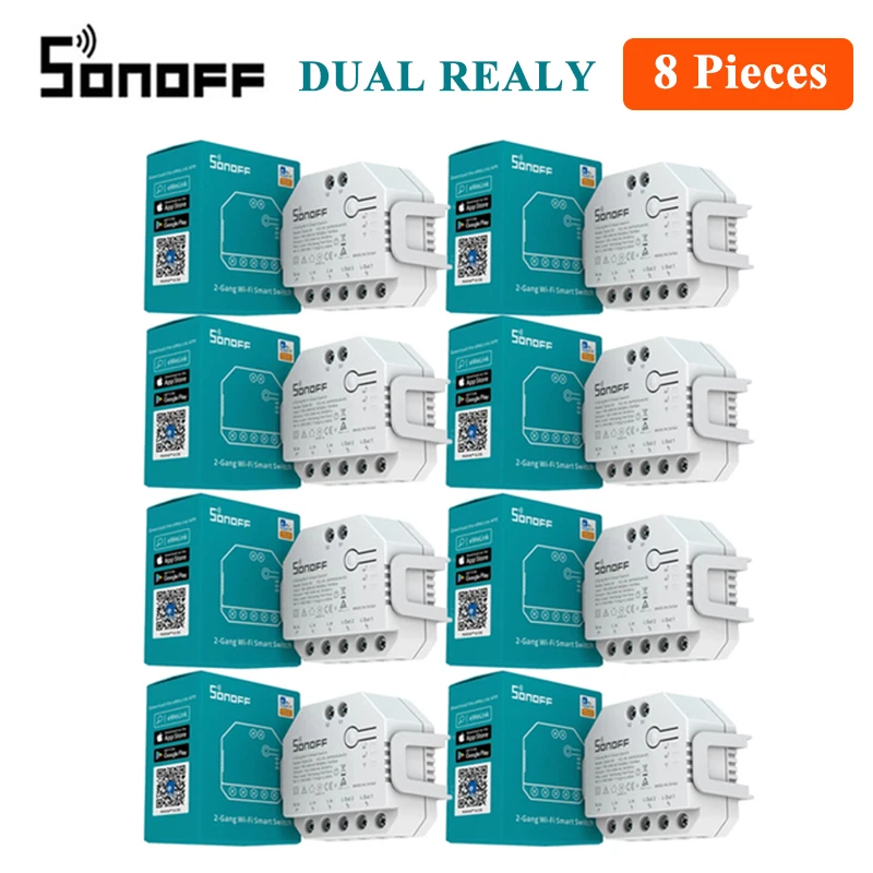 SONOFF DualR3 DIY Wifi Smart Switch 2 Gang DUAL R3 Module Power Metering eWeLink APP Remote Control Alexa Google Home Siri Voice 