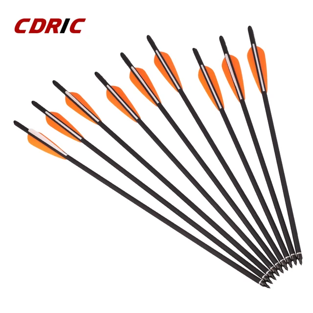 US $9.14 6/12/24Pcs Mix Carbon Crossbow Arrow OD 8.8mm Length 17/20/22 Inche With Orange White Arrow Feather