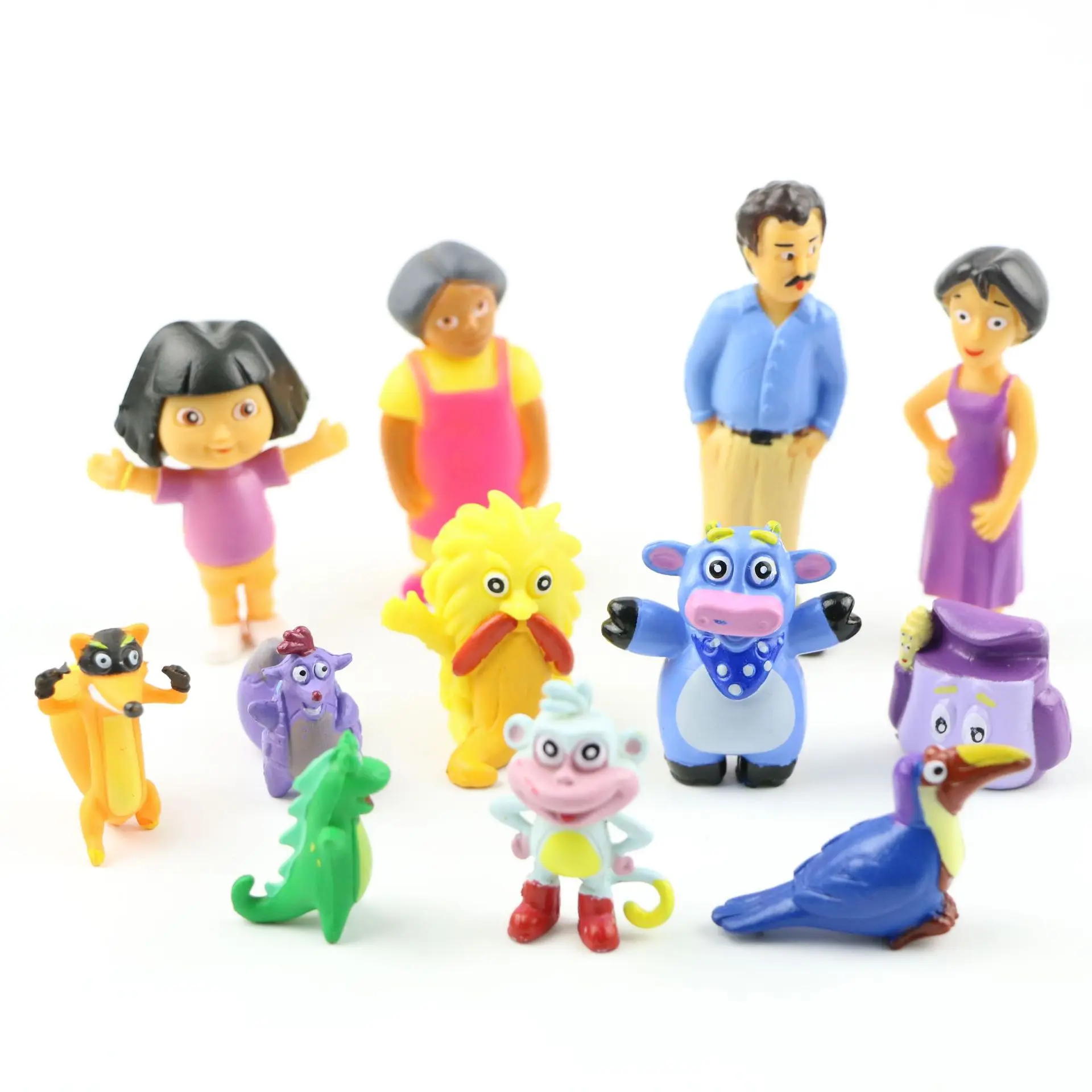 

12pcs/lot Dora Action Figures Toys Anime Cartoon PVC Dora the Explorer Dolls For Kid Birthday Gift