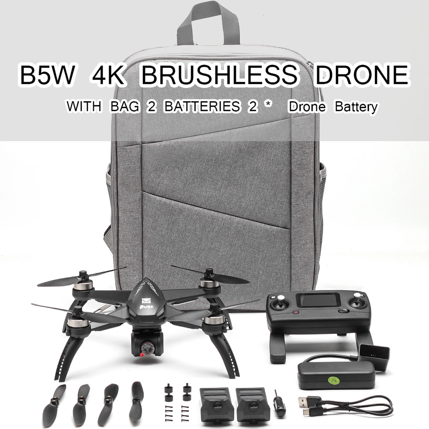 Профессиональный радиоуправляемый Дрон Mjx Bugs 5W B5w с камерой 4 K Drone 5g Wifi бесщеточный Радиоуправляемый квадрокоптер Gps фото жесты Vs H501s - Цвет: 4K 2 Battery Bag