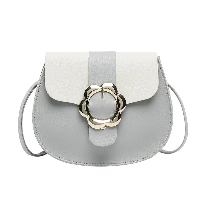 

Contrasting color shoulder bag WOMEN'S bag 2019 New style Korean-style-cool phone pin buckle shoulder bag mini square sling bag