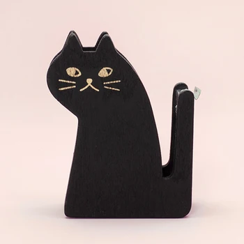 

2020 Simple Hot Sale Wooden Cute Tape Dispenser Cutter Kawaii Cat Office Accessory Mini Washi Cutting Holder for School Office