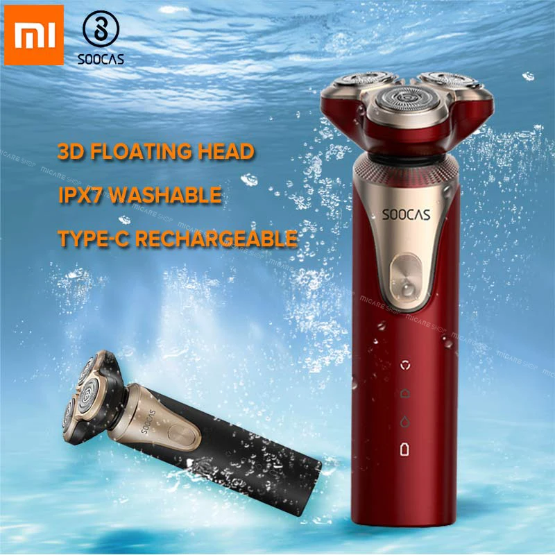 

SOOCAS S3 Electric Shaver Razor 3D Trimmer Beard Waterproof Dry Wet Shaving Wireless Type-C USB Shaving Machines Trims For Men