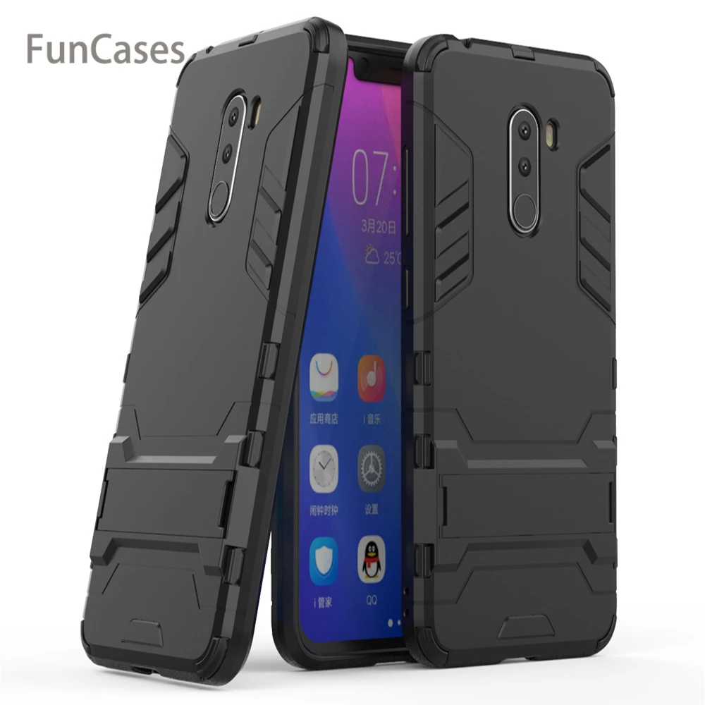 Чехол для Xiaomi PocoPhone F1 роскошный чехол подставка с Железным человеком твердый