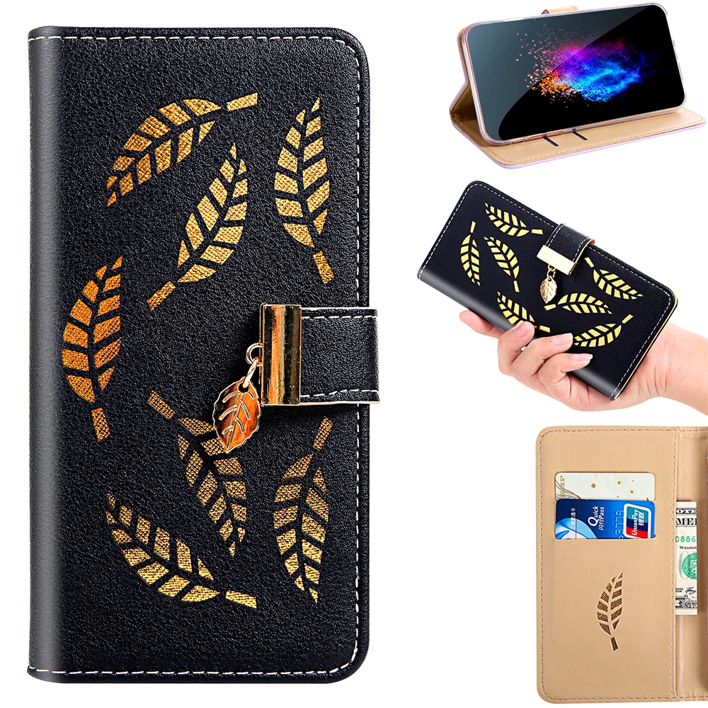 Полый лист Узорная Кожа, флип-чехол для Motorola MOTO E5 G7 Plus G7 E5 Play GO G7 power Cover Wallet phone Case