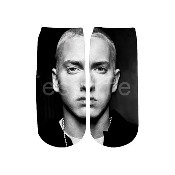 

Tessffel Drop shipping Rapper XXXTentacion Eminem Tupac 2pac 3DPrint Hiphop Cotton Short Socks Harajuku Cartoon Ankle socks B9