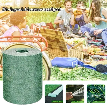 

Biodegradable Grass Seed Mat Seed Starter Mat 3M × 0.2M Grass Seed Carpet Seed Starter Mat Garden Supplies
